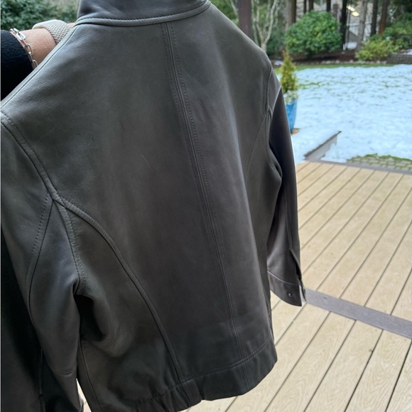 Valette leather jacket gray M Lamb leather!  See pen mark on jacket.  3/4 sleeve - Picture 5 of 13